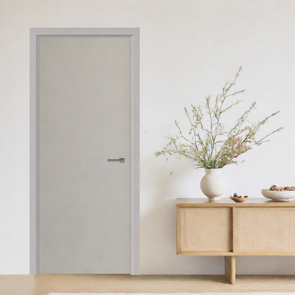 White WPC bathroom door